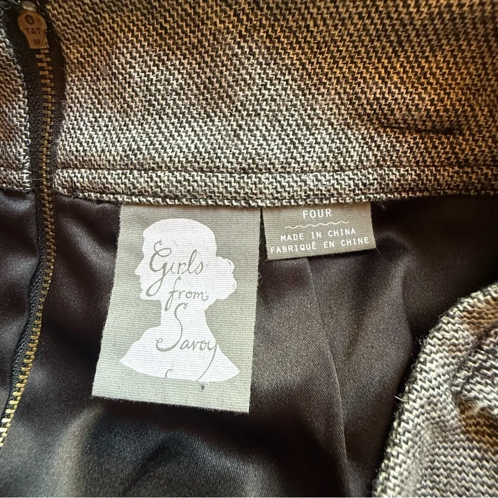 EUC Anthropologie Girls From Savoy Tweed Skirt Sz 4 - Picture 2 of 4